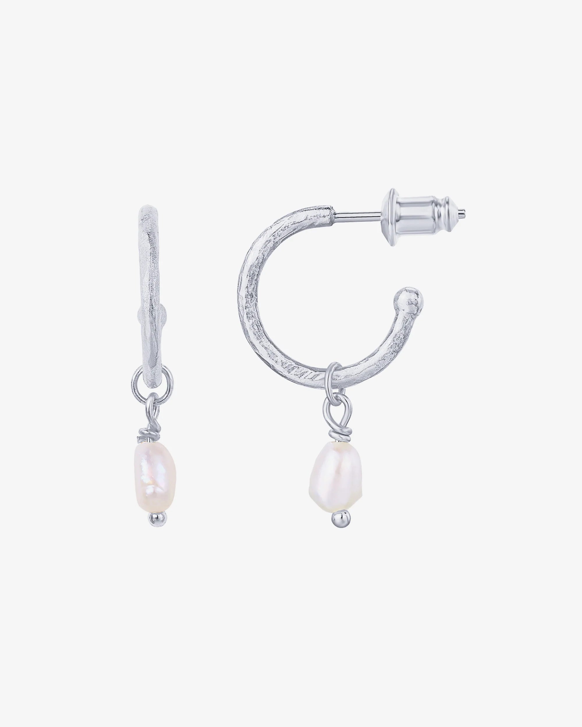 Dangle Pearl Hoops