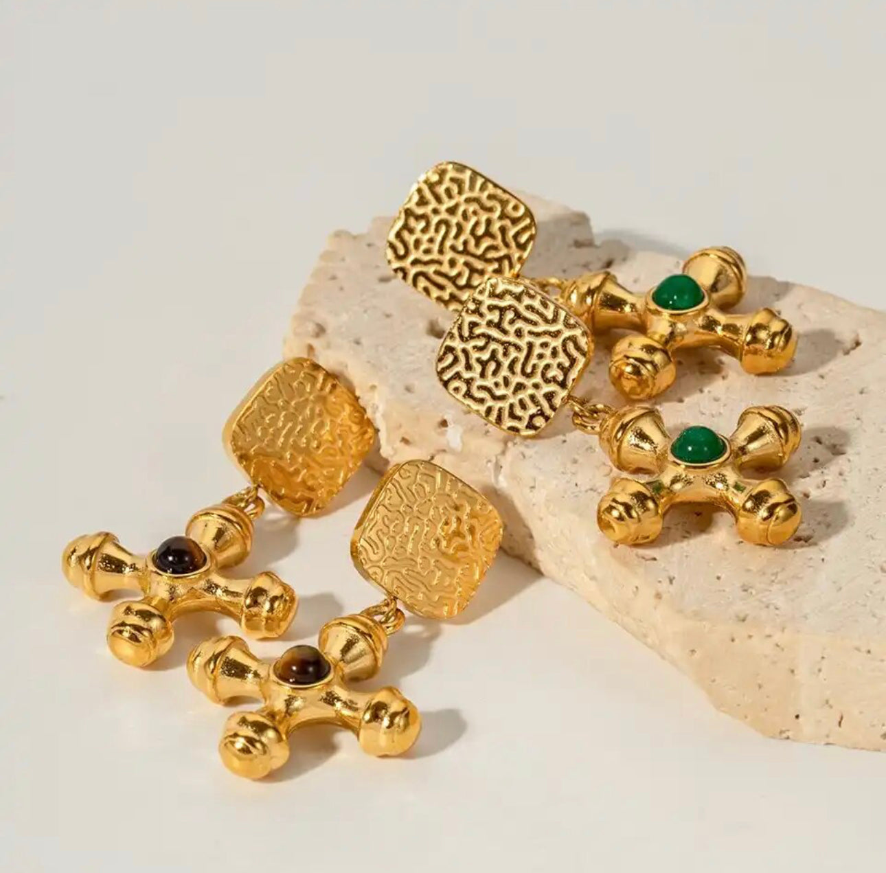 Mallorca Vintage Cross Earrings