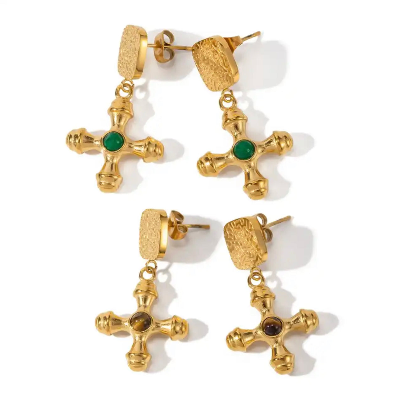 Mallorca Vintage Cross Earrings