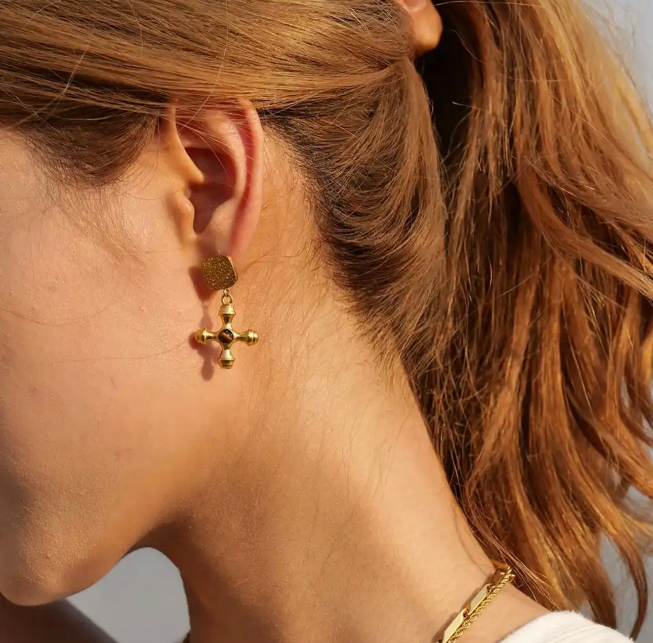 Mallorca Vintage Cross Earrings