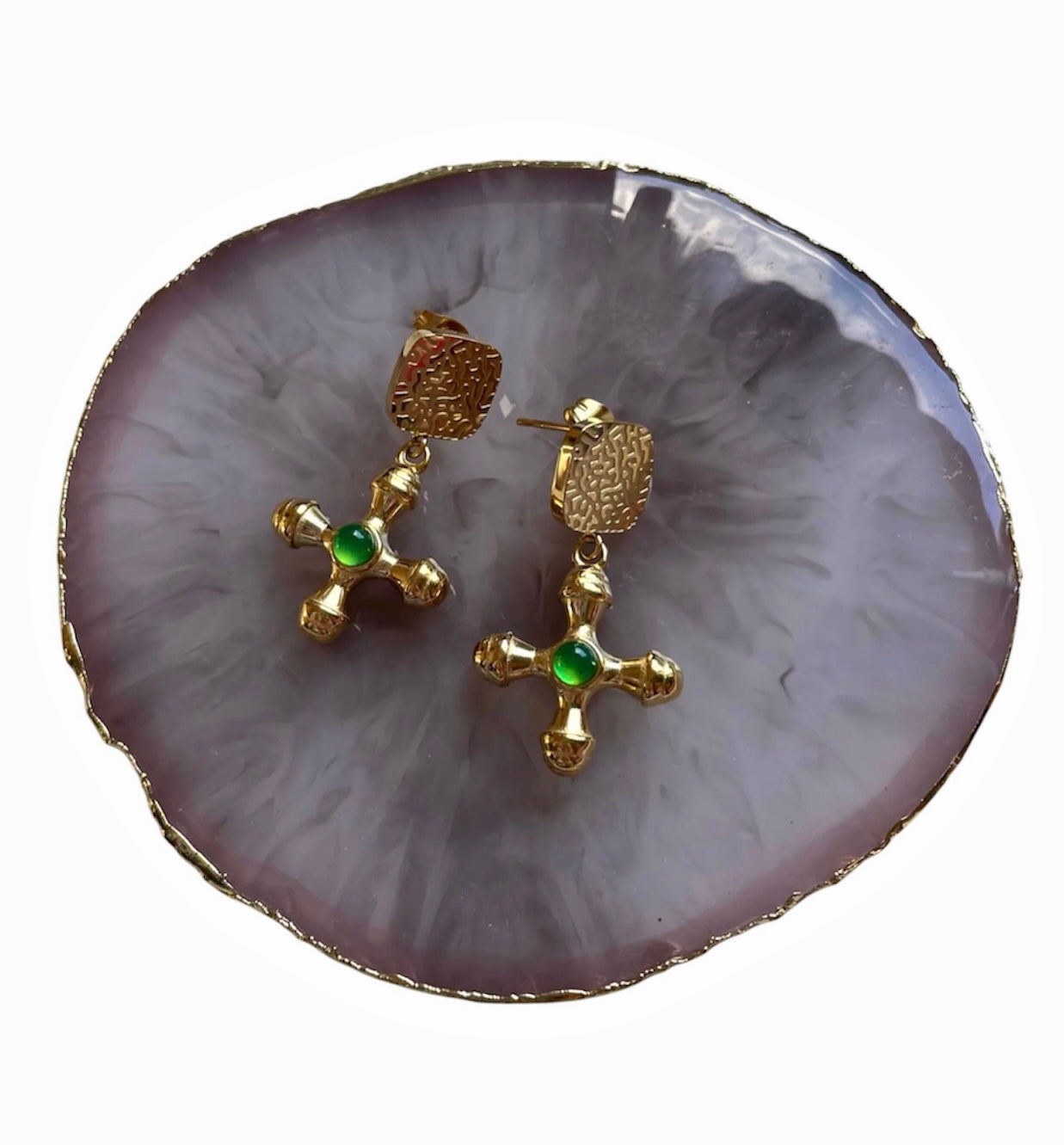 Mallorca Vintage Cross Earrings