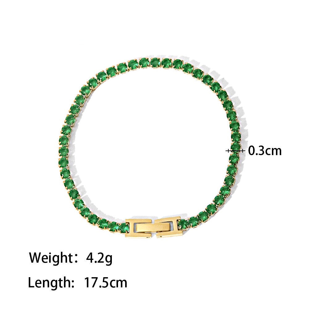 Green Emerald Tennis Bracelet