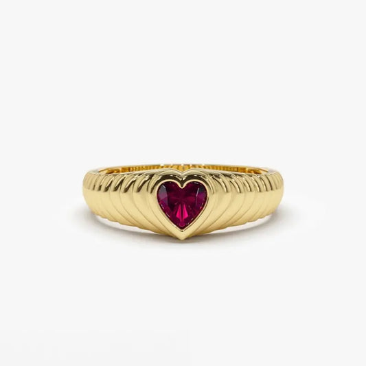 Vintage Heart Goddess Ring