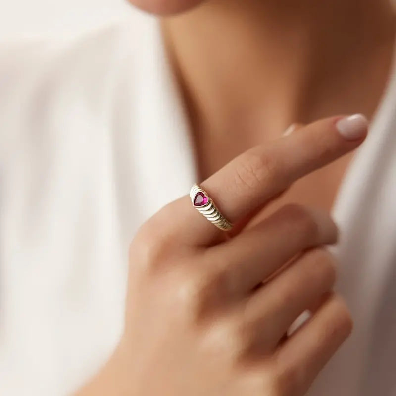 Vintage Heart Goddess Ring