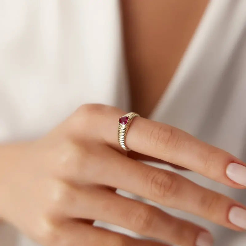 Vintage Heart Goddess Ring