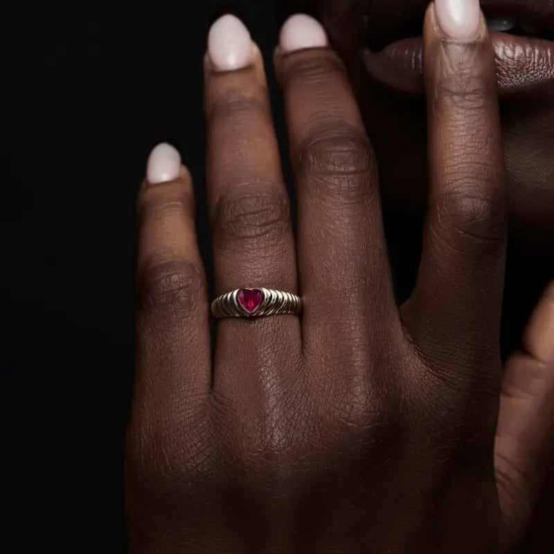 Vintage Heart Goddess Ring