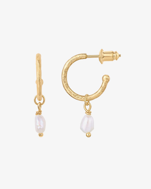 Dangle Pearl Hoops