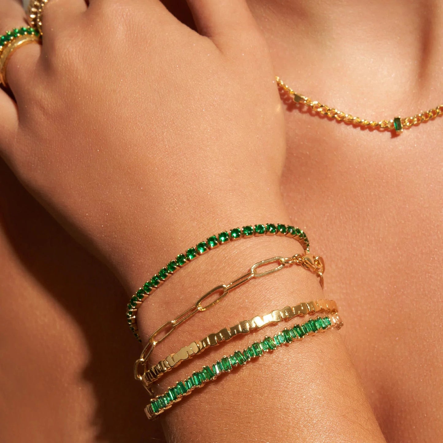 Green Emerald Tennis Bracelet