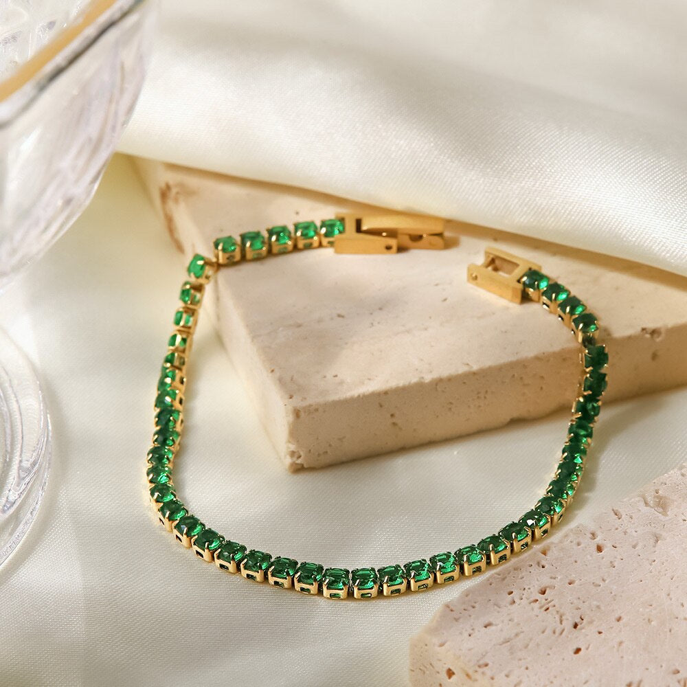 Green Emerald Tennis Bracelet